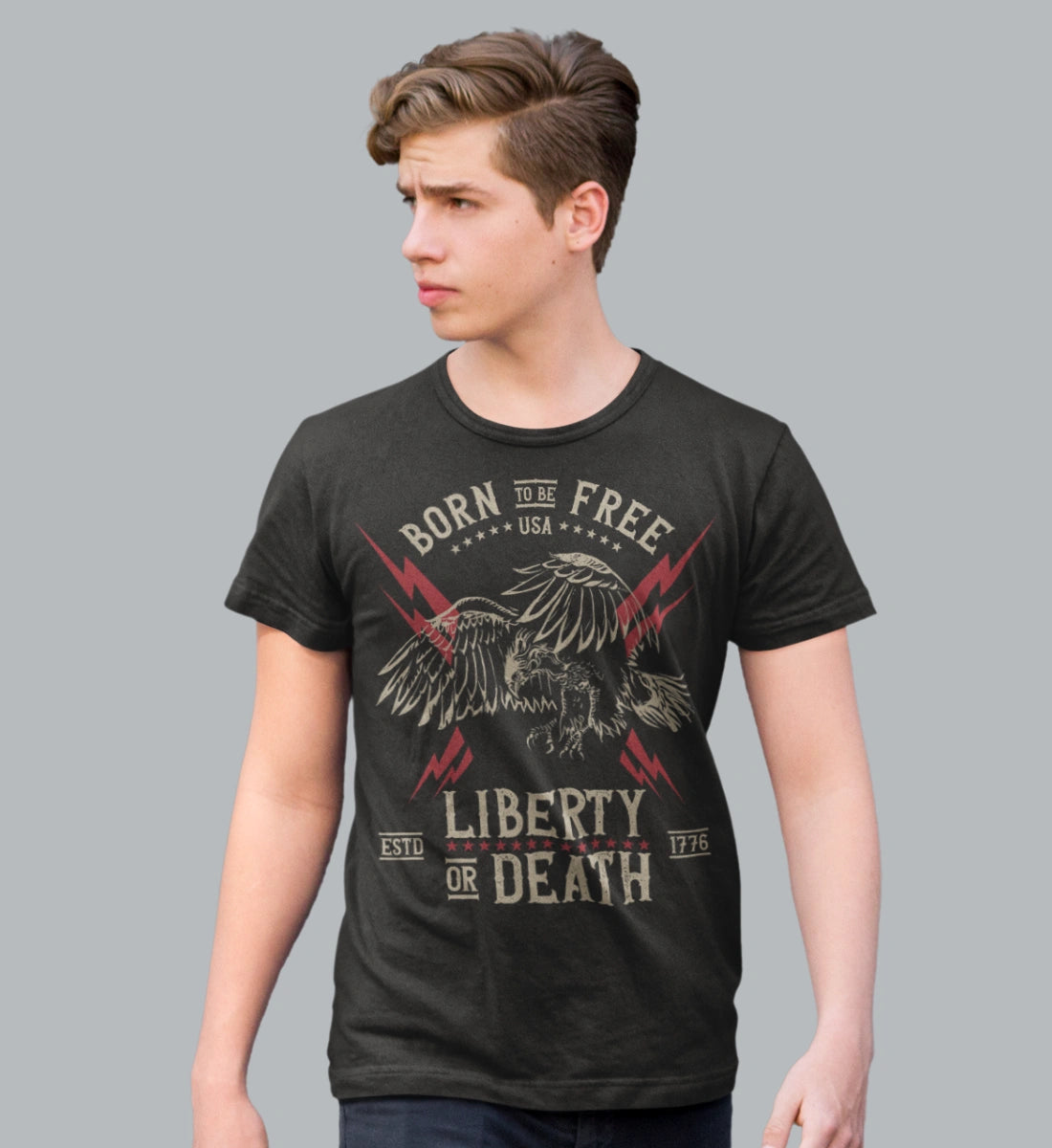 Born To Be Free - USA - Liberty Or Death - American Eagle - Herren Shirt