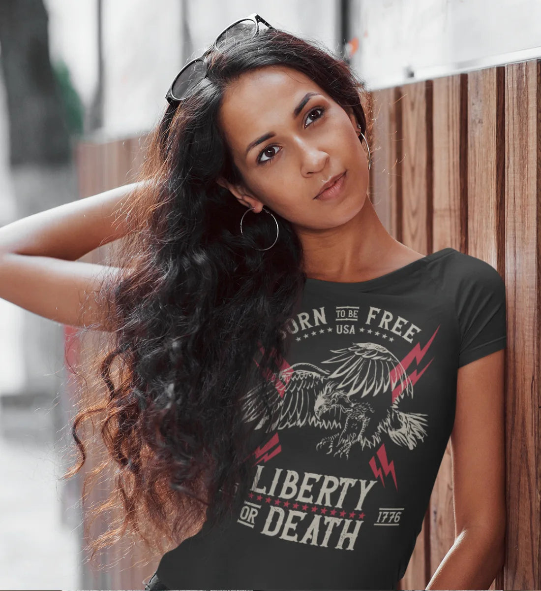 Born To Be Free - USA - Liberty Or Death - American Eagle - Damen Premium Organic Shirt