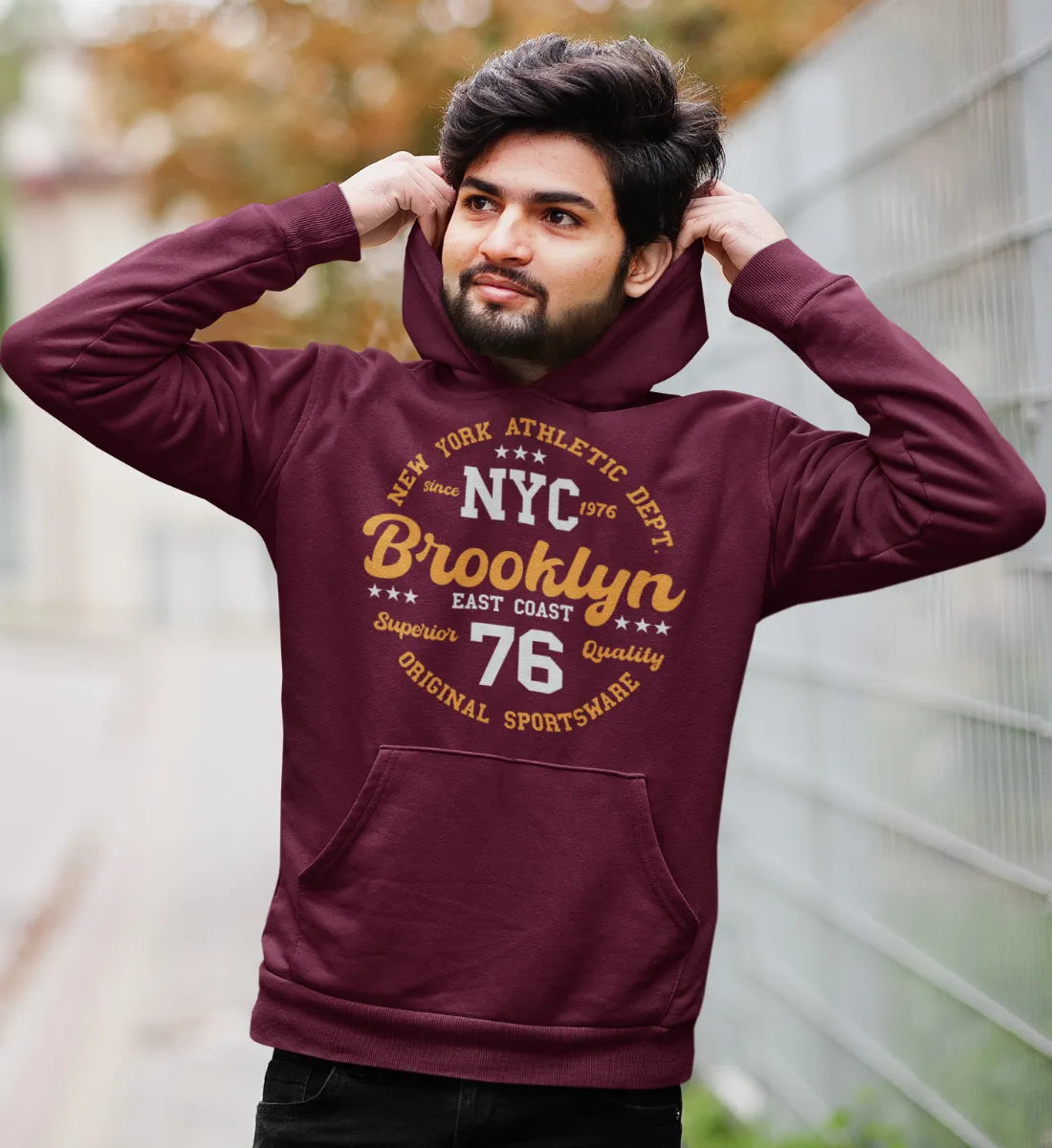 College Design New York Athletic Department Brooklyn NYC Original Sportsware Superior Quality - Unisex Organic Hoodie