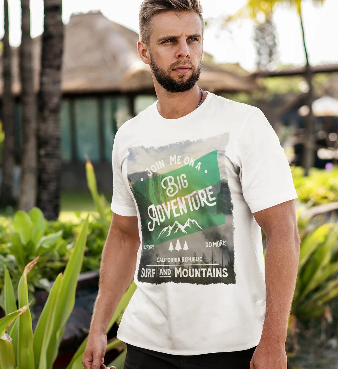 Big Adventure California - Surf & Mountains - Herren Premium Organic Shirt