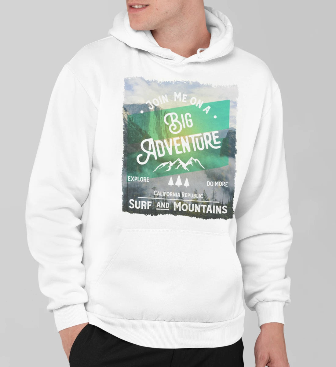 Big Adventure California - Surf & Mountains - Unisex Organic Hoodie