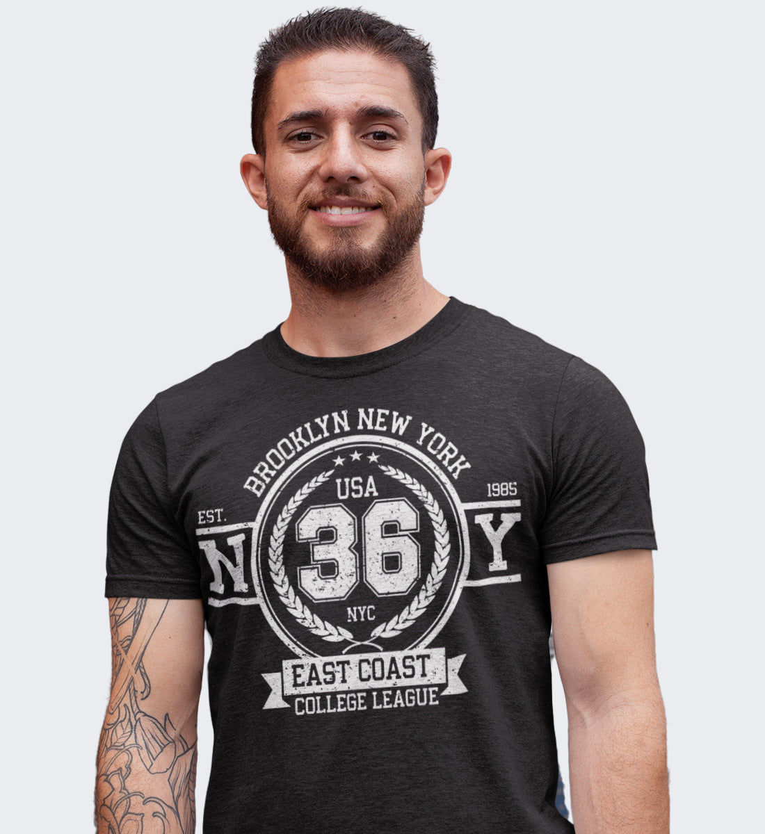 Brooklyn New York College League Vintage Denim - Herren Shirt