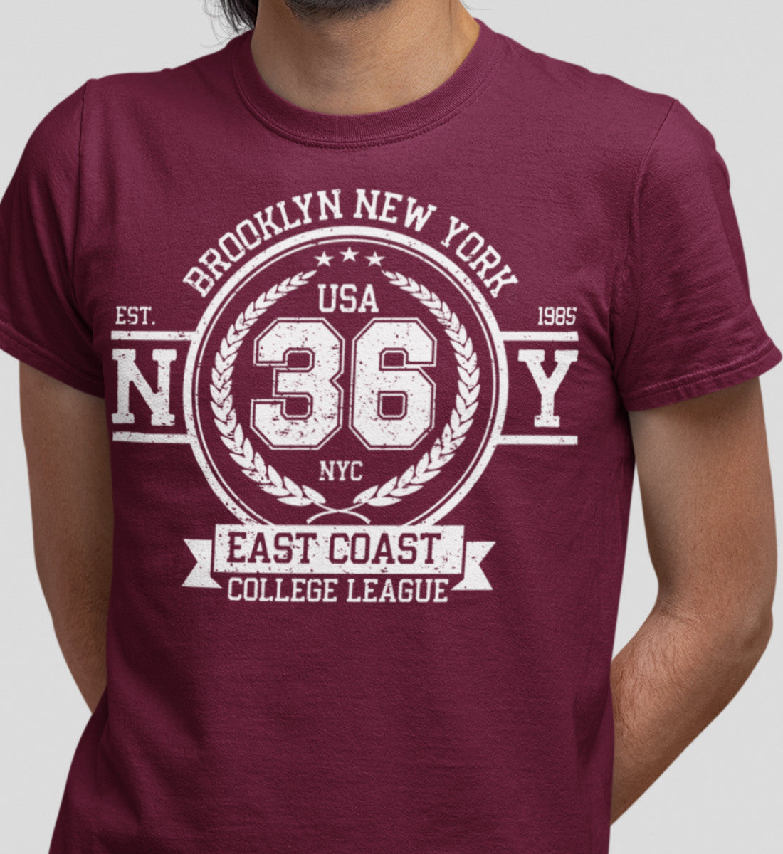 Brooklyn New York College League Vintage Denim - Herren Premium Organic Shirt