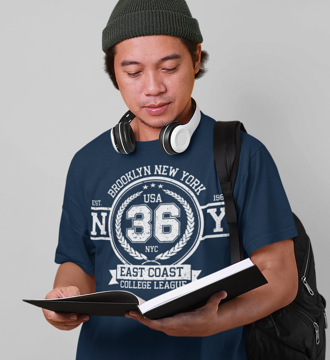 Brooklyn New York College League Vintage Denim - Herren Premium Organic Shirt