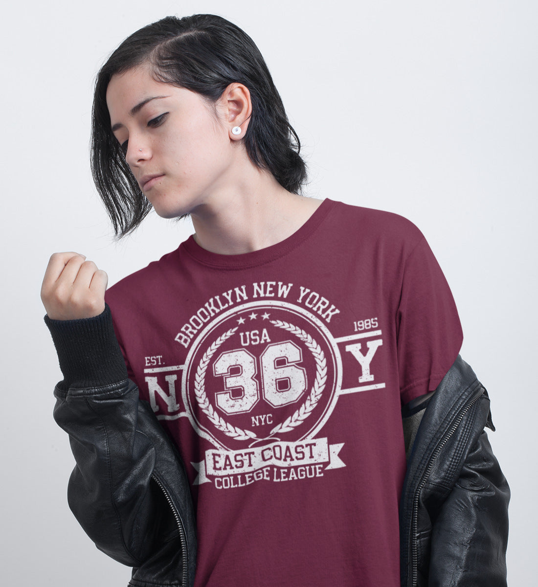 Brooklyn New York College League Vintage Denim - Damen Premium Organic Shirt