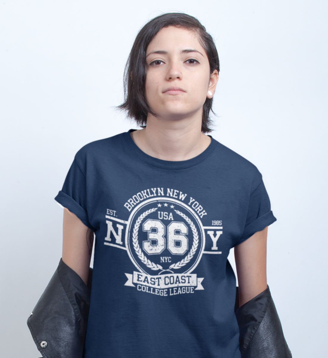 Brooklyn New York College League Vintage Denim - Damen Premium Organic Shirt