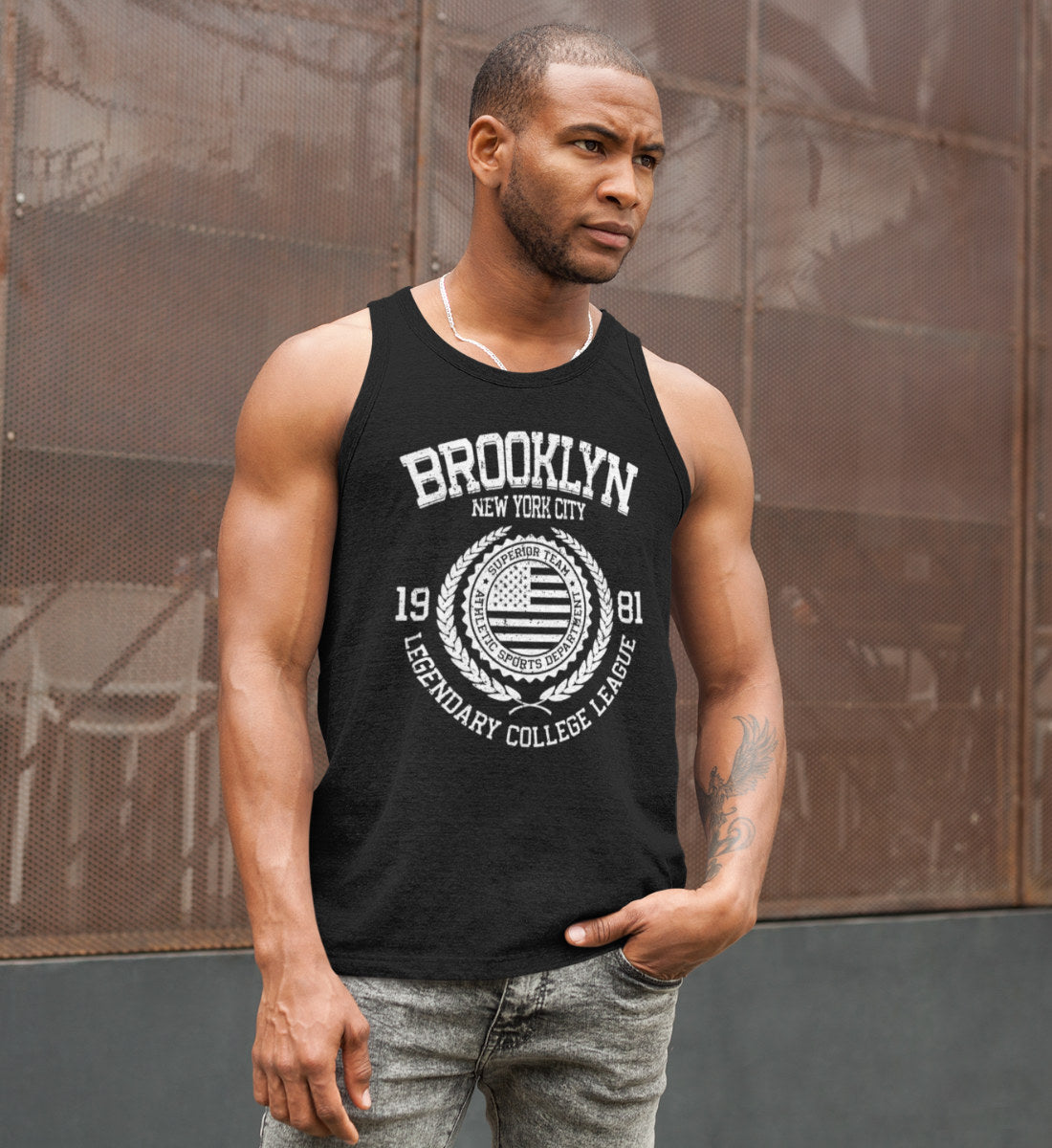 Brooklyn New York USA College League Design - Herren Tanktop