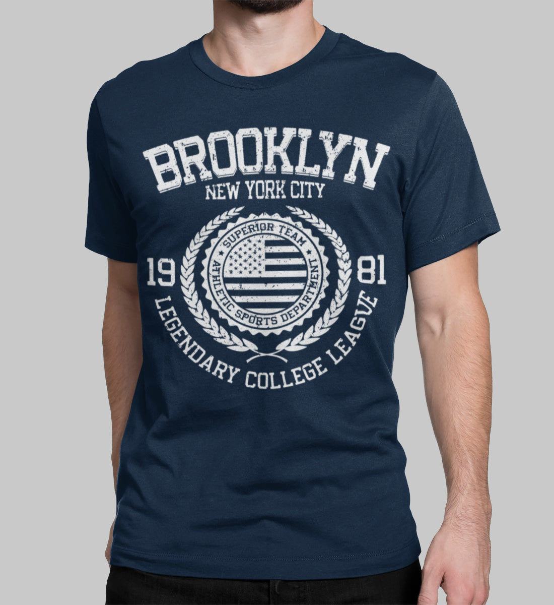 Brooklyn New York USA College League Design - Herren Shirt
