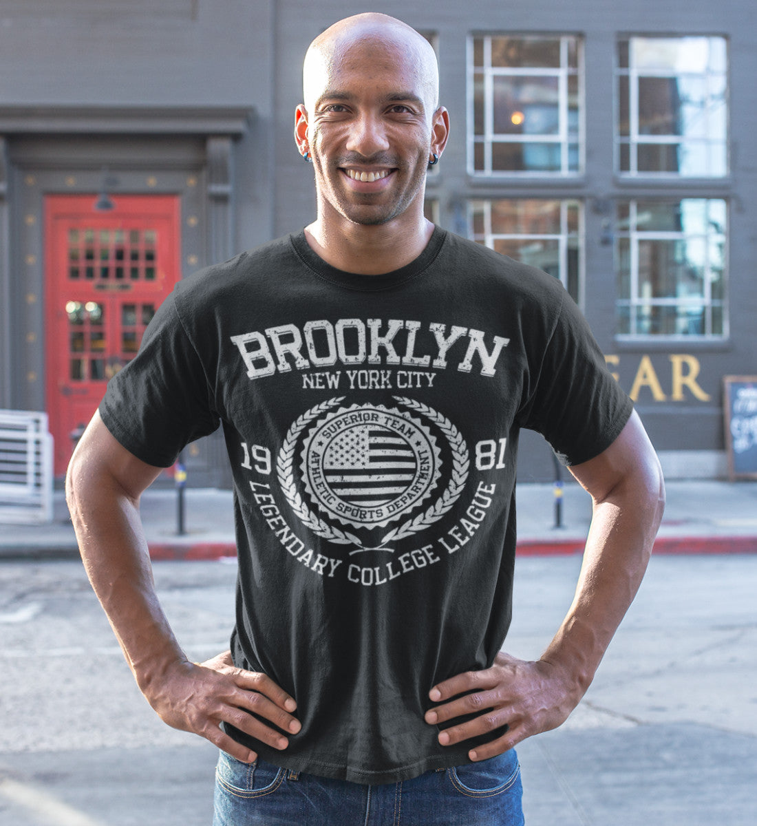 Brooklyn New York USA College League Design - Herren Premium Organic Shirt
