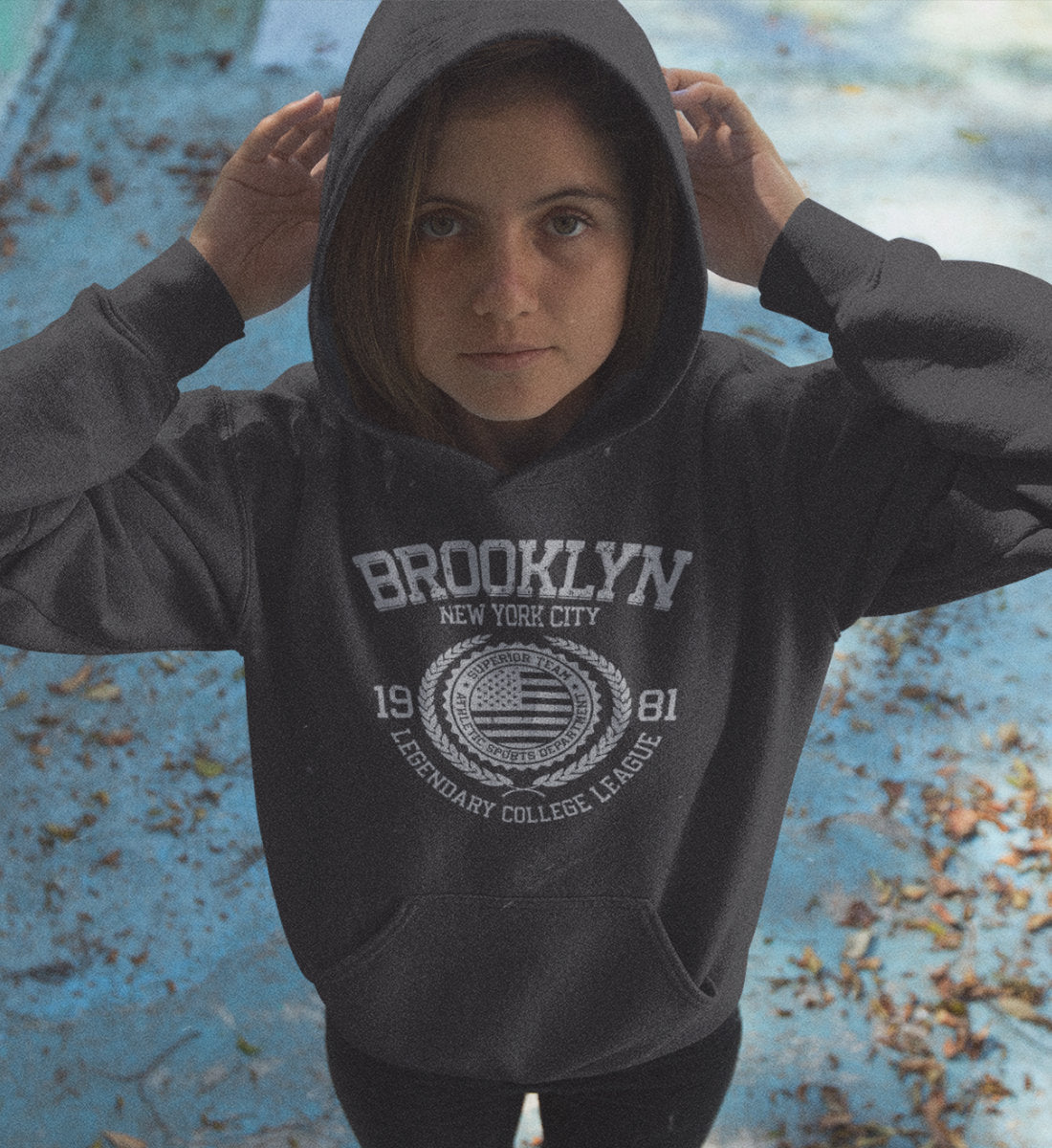 Brooklyn New York USA College League Design - Unisex Organic Hoodie