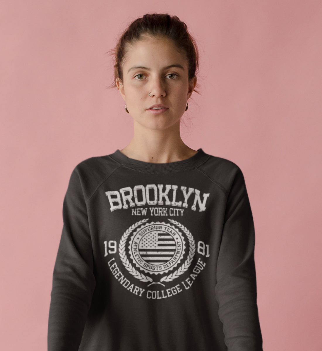 Brooklyn New York USA College League Design - Unisex Organic Sweatshirt ST/ST