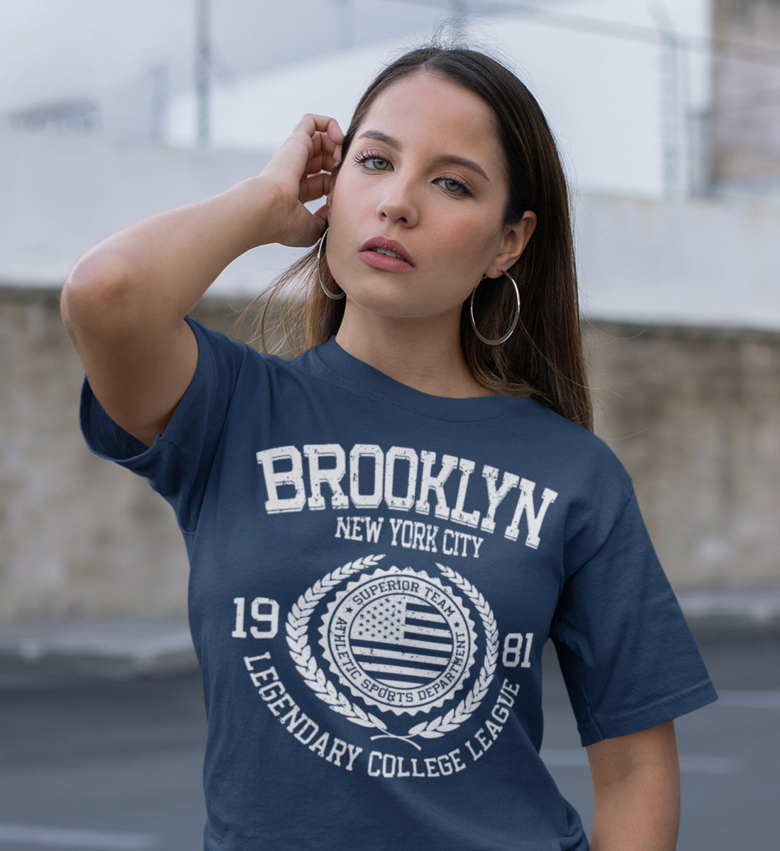Brooklyn New York USA College League Design - Damen Premium Organic Shirt