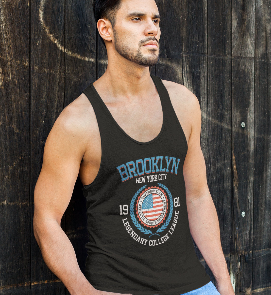 Brooklyn New York USA College League Design - Herren Tanktop