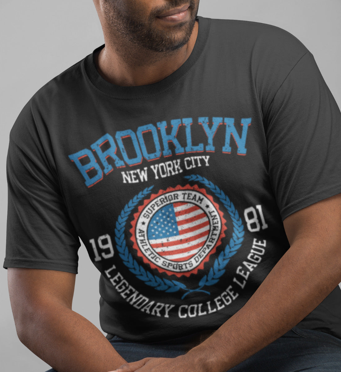 Brooklyn New York USA College League Design - Herren Shirt