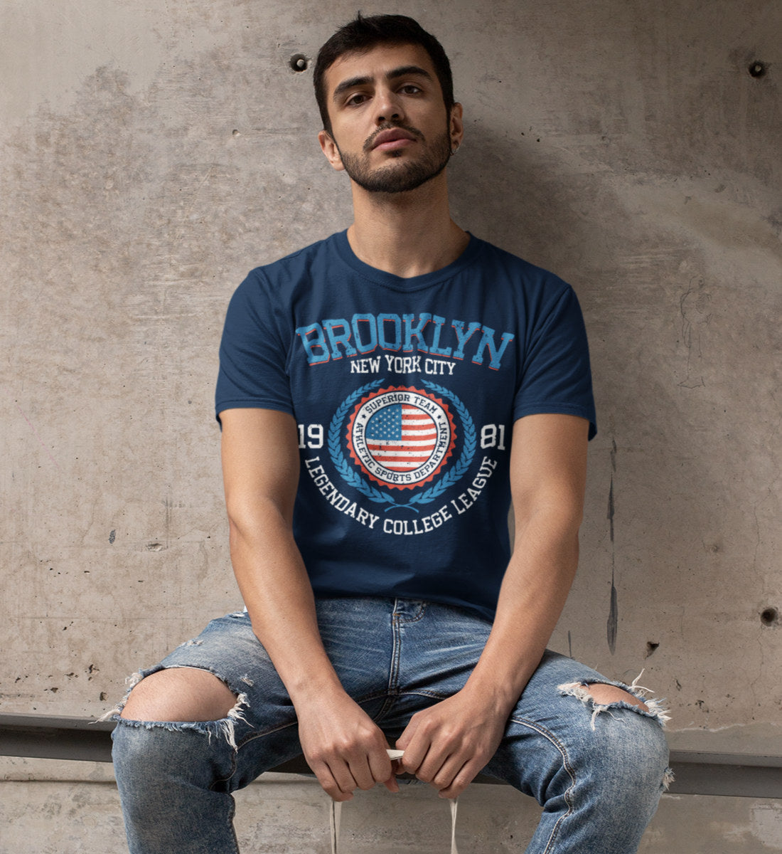 Brooklyn New York USA College League Design - Herren Premium Organic Shirt
