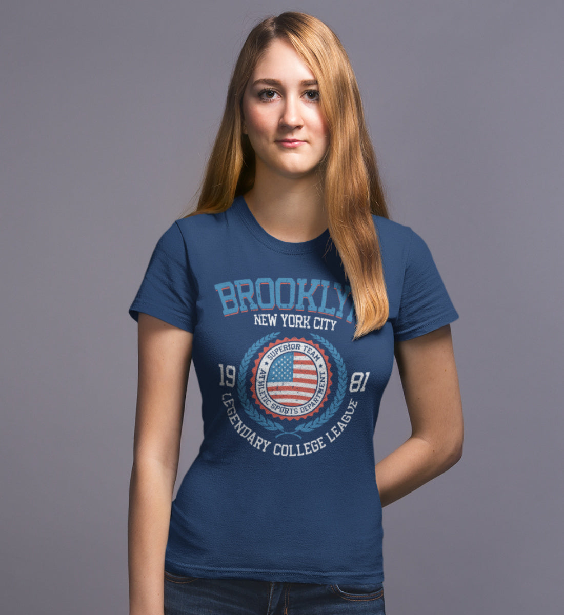 Brooklyn New York USA College League Design  - Damen Premium Organic Shirt