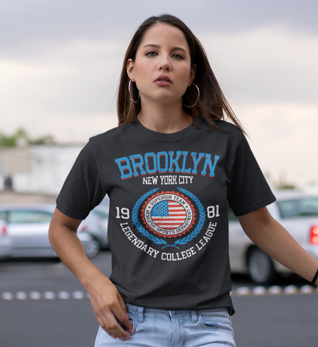 Brooklyn New York USA College League Design  - Damen Premium Organic Shirt