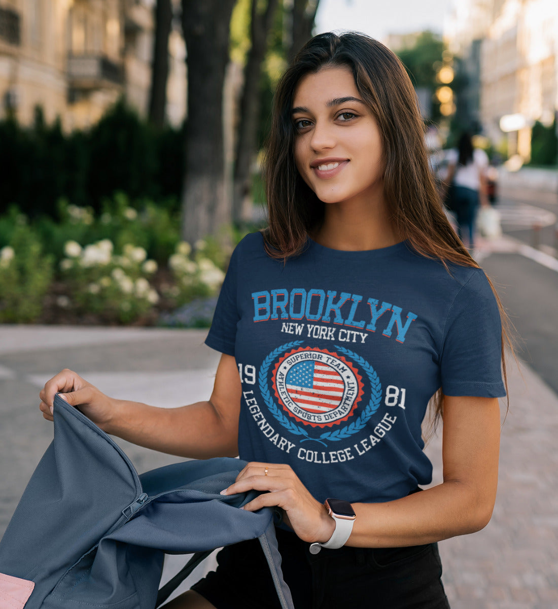 Brooklyn New York USA College League Design  - Damen Premium Organic Shirt