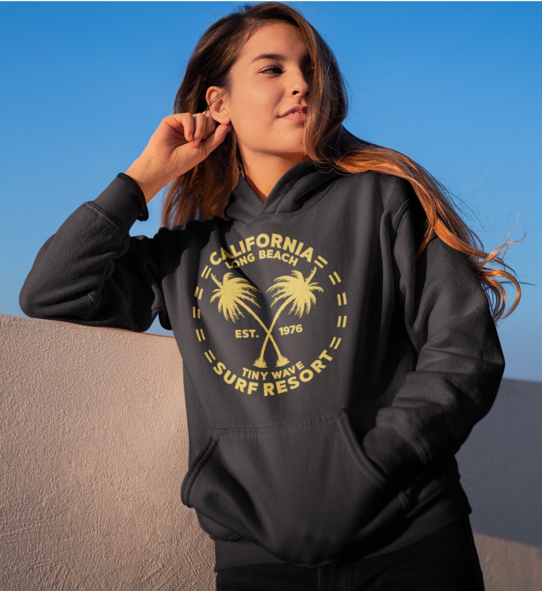 California Long Beach - Tiny Wave Surf Resort - Damen Organic Hoodie ST/ST