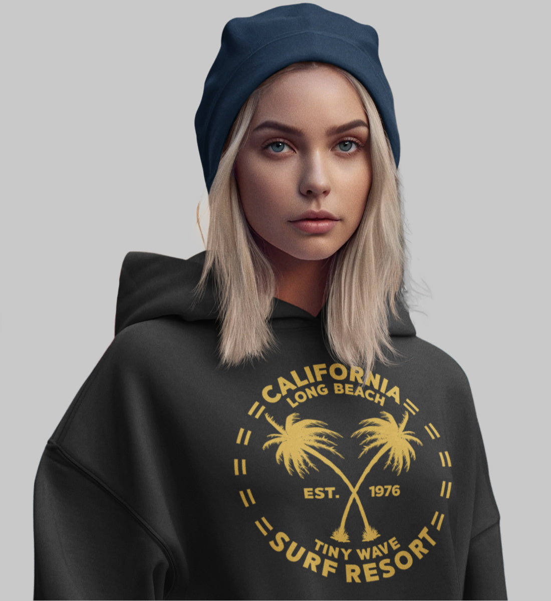 California Long Beach - Tiny Wave Surf Resort - Unisex Organic Hoodie