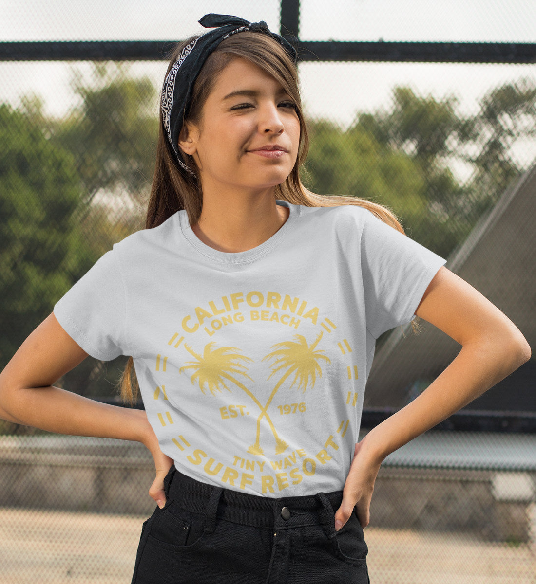 California Long Beach - Tiny Wave Surf Resort - Damen Premium Organic Shirt