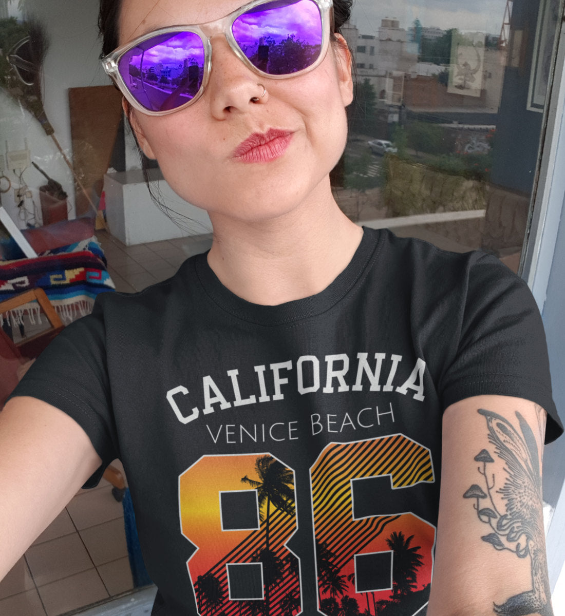 California Venice Beach Los Angeles Surfing Resort - Damen Premium Organic Shirt