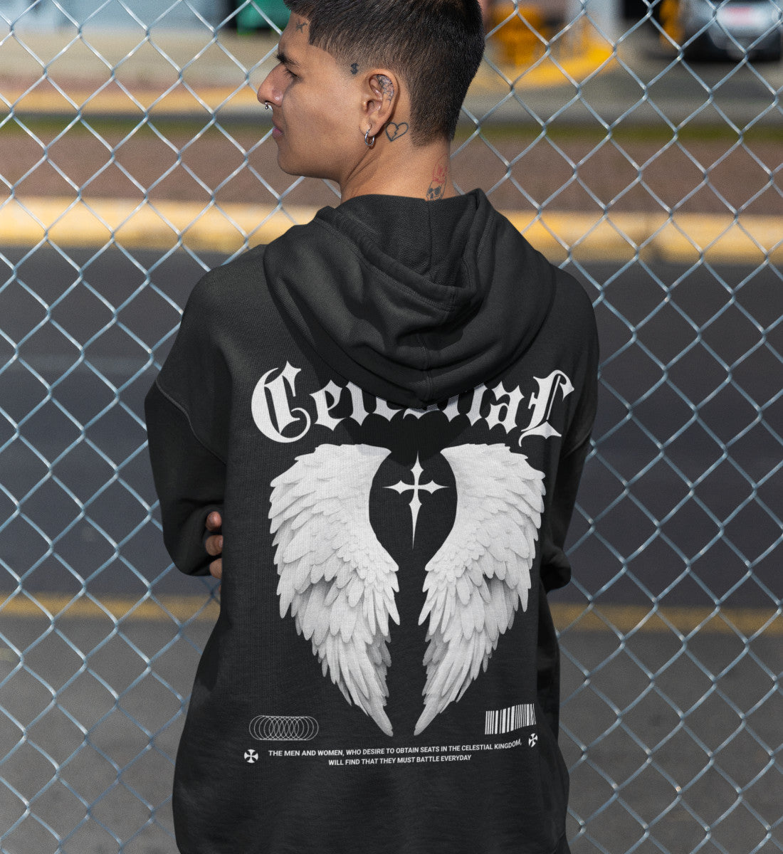 Celestial Being - Winged Creature - Streetwear - Unisex Organic Hoodie