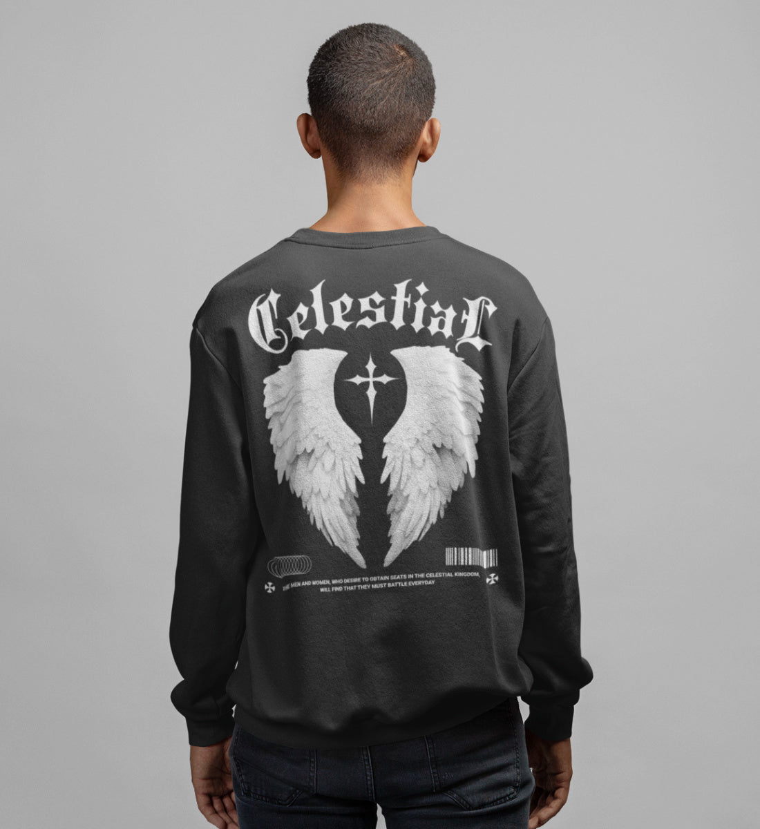 Celestial Being - Winged Creature - Streetwear - Unisex Organic Sweatshirt ST/ST