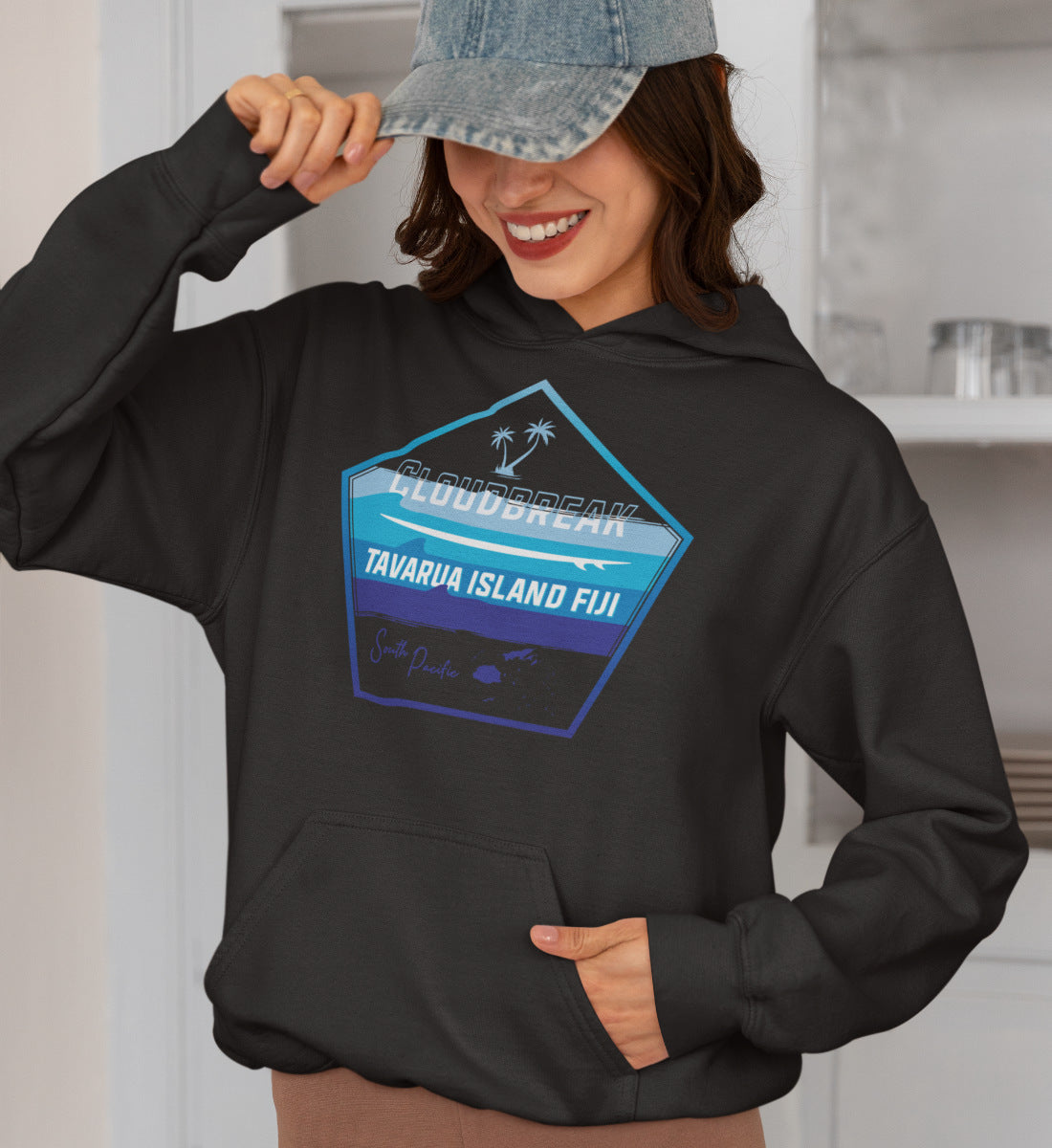 Cloudbreak Tavarua Island Fiji Surfing - Damen Organic Hoodie ST/ST