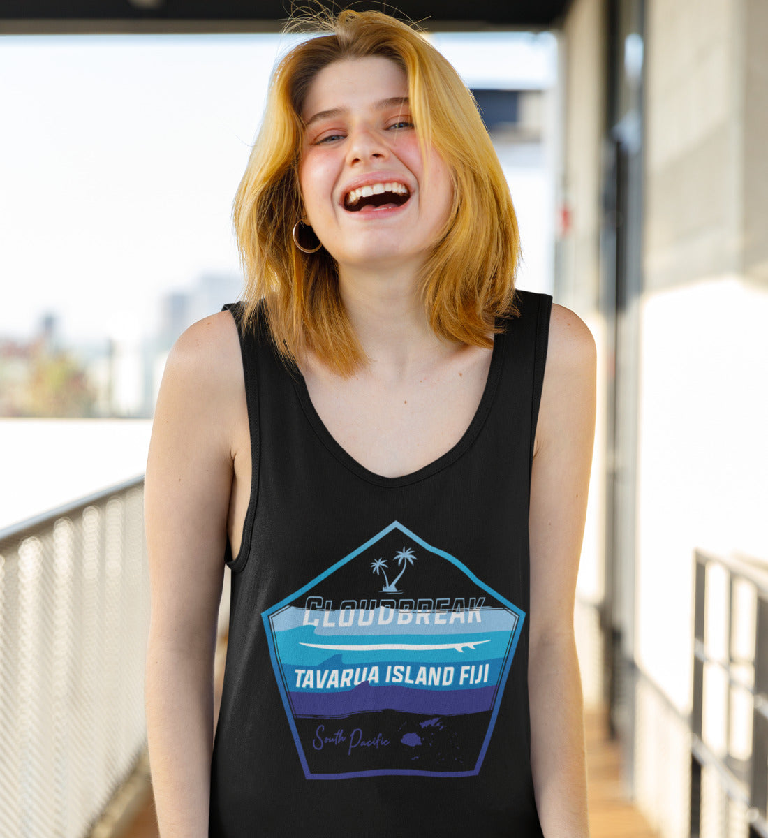 Cloudbreak Tavarua Island Fiji Surfing - Damen Premium Organic Tanktop ST/ST