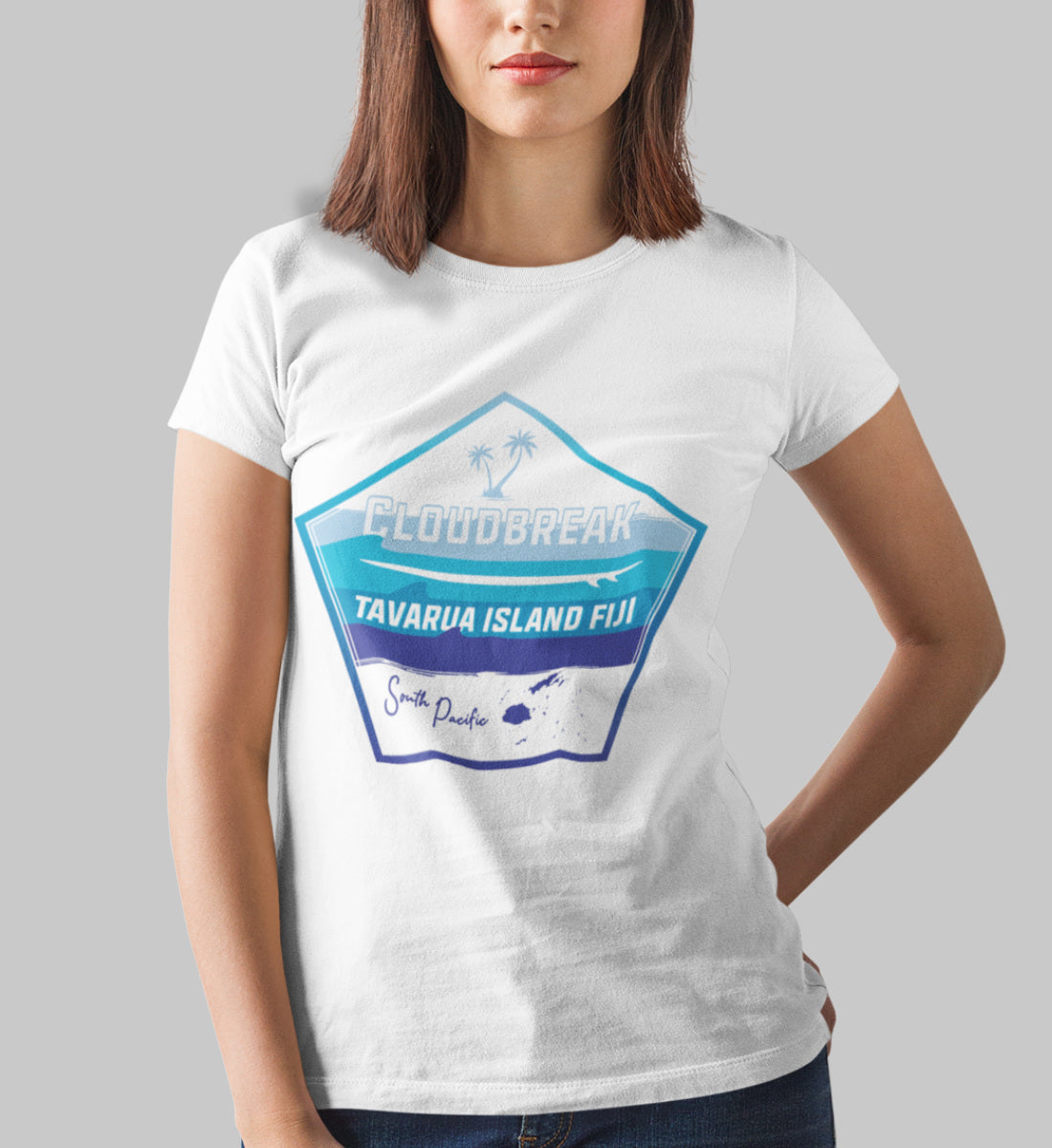 Cloudbreak Tavarua Island Fiji Surfing - Damen Premium Organic Shirt