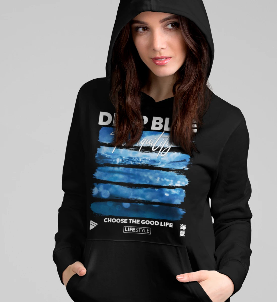 Deep Blue Tranquility - Damen Organic Hoodie ST/ST