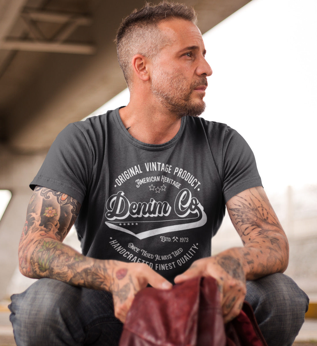 Denim Co. Original Vintage Product Handcrafted Quality - Herren Premium Organic Shirt