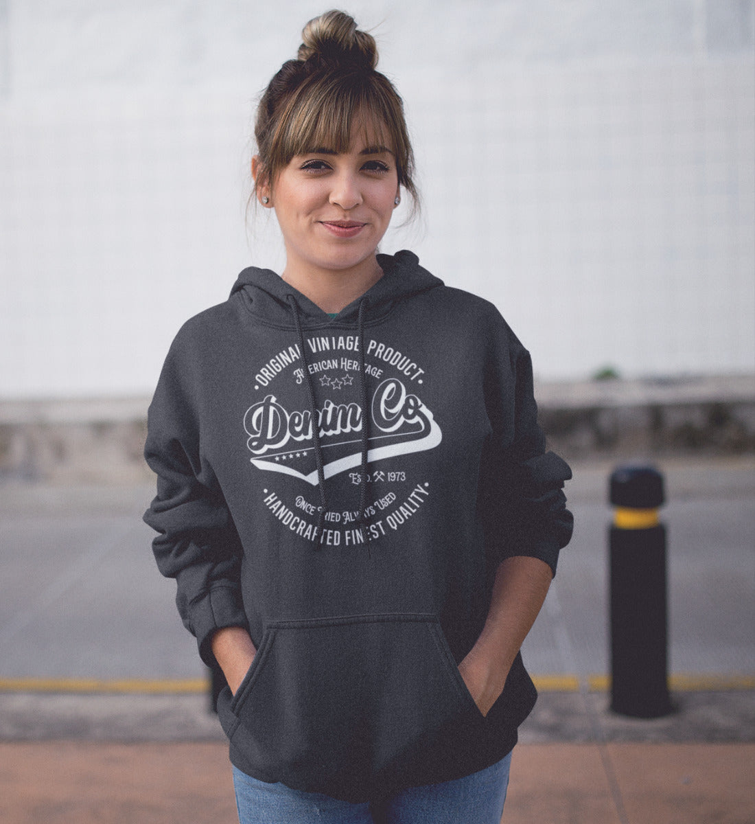 Denim Co. Original Vintage Product Handcrafted Quality - Damen Organic Hoodie ST/ST