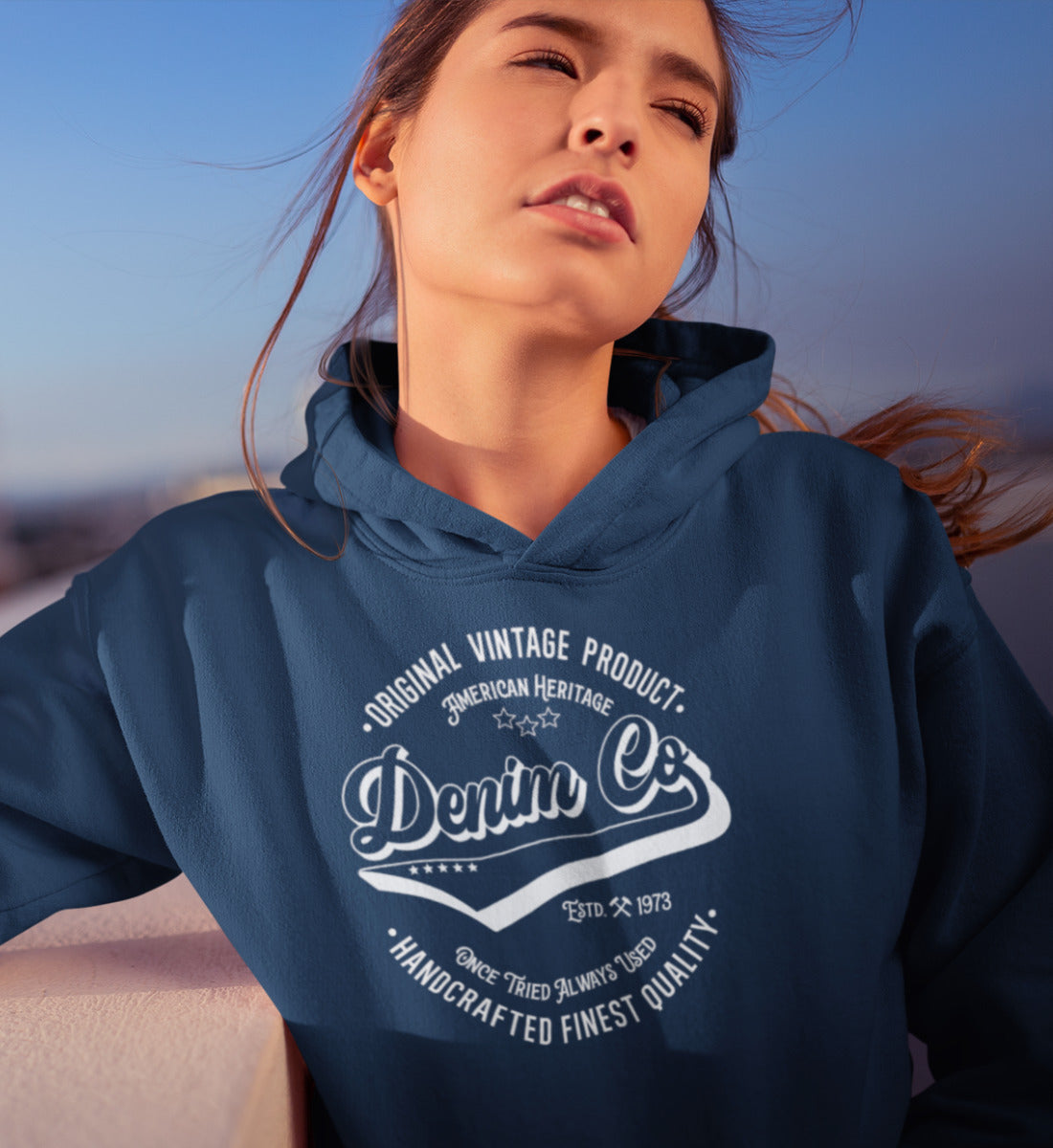 Denim Co. Original Vintage Product Handcrafted Quality - Damen Organic Hoodie ST/ST