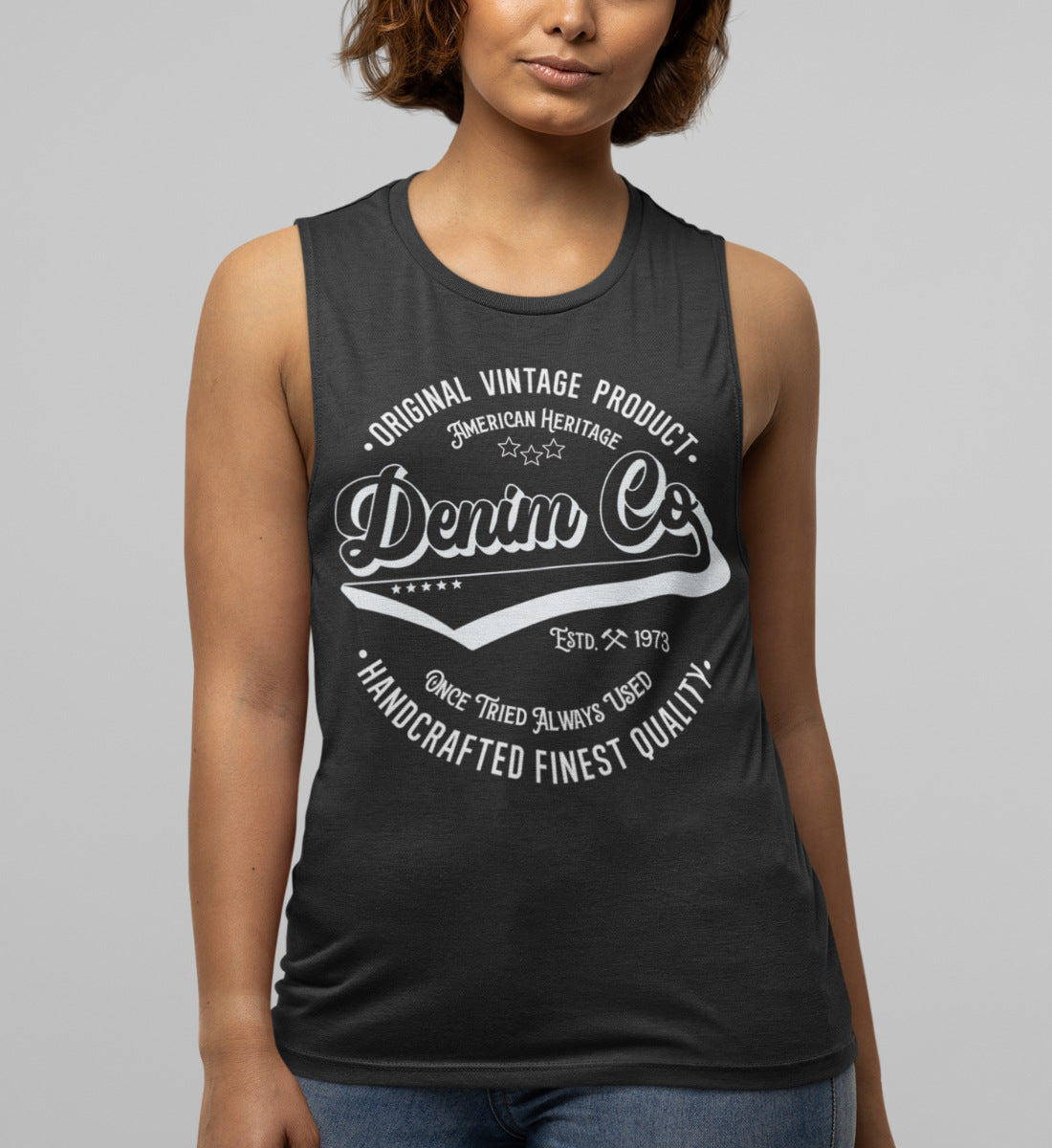 Denim Co. Original Vintage Product Handcrafted Quality - Damen Premium Organic Tanktop ST/ST