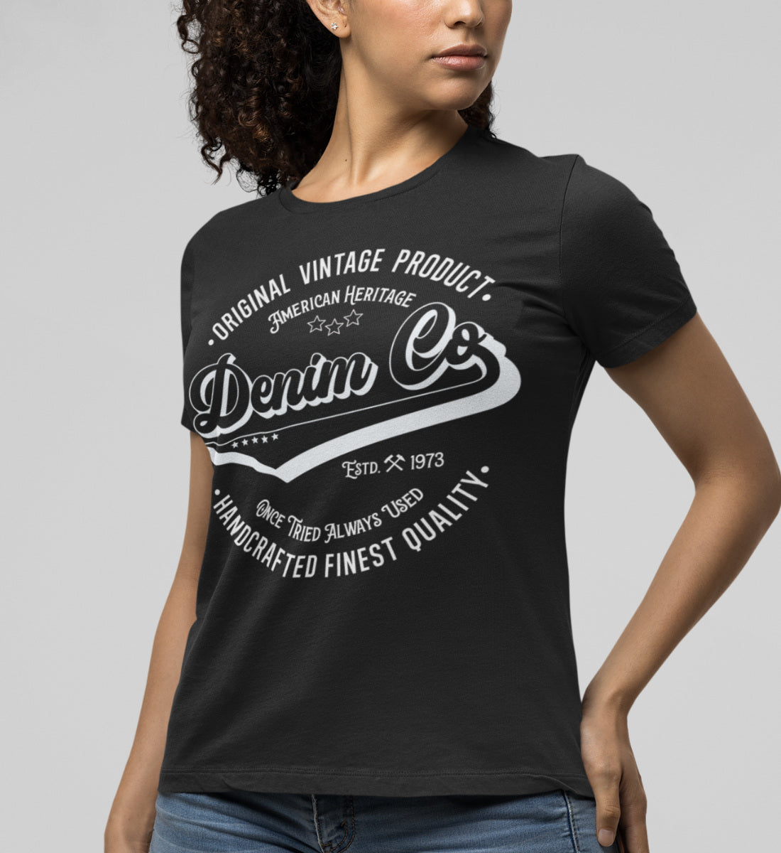 Denim Co. Original Vintage Product Handcrafted Quality - Damen Premium Organic Shirt