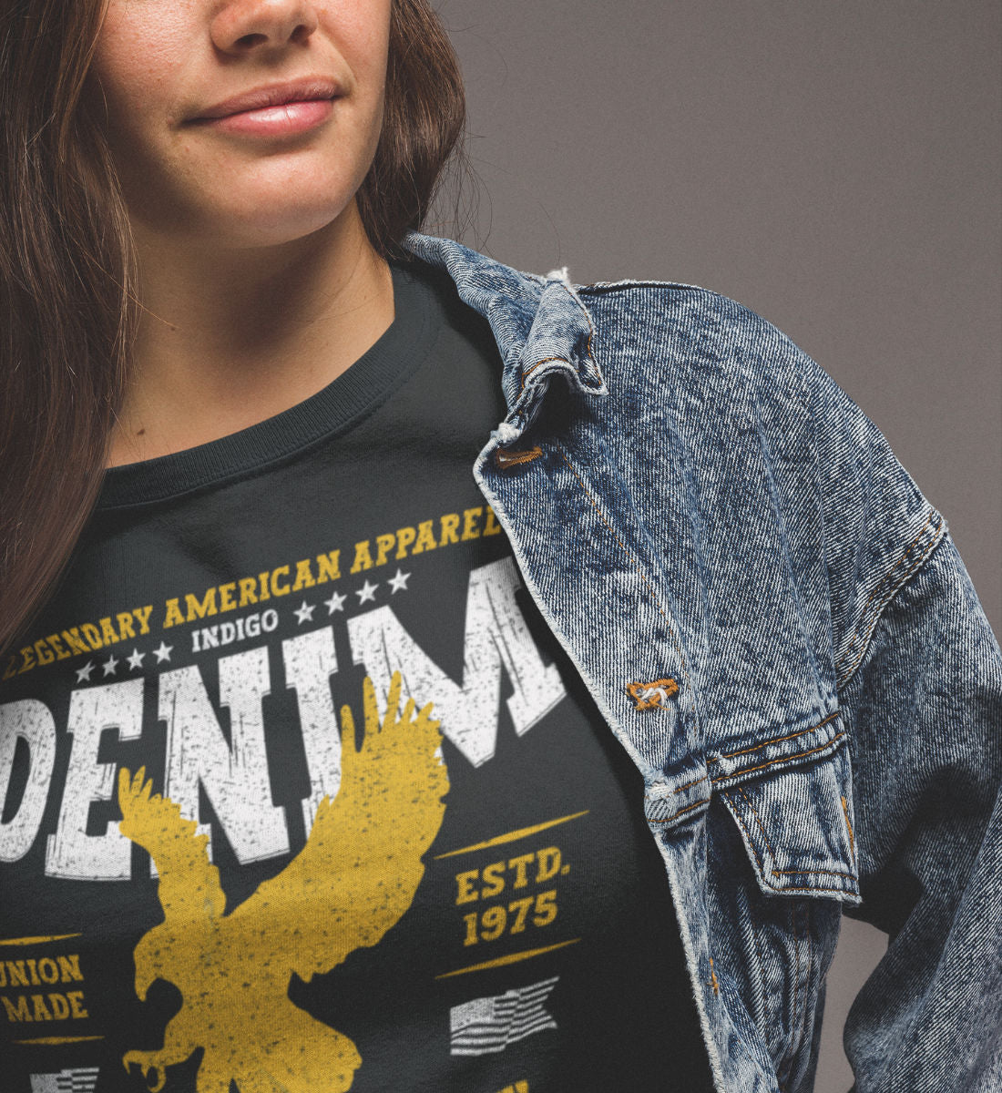 Legendary American Eagle Denim Apparel Durability & Strength - Damen Premium Organic Shirt