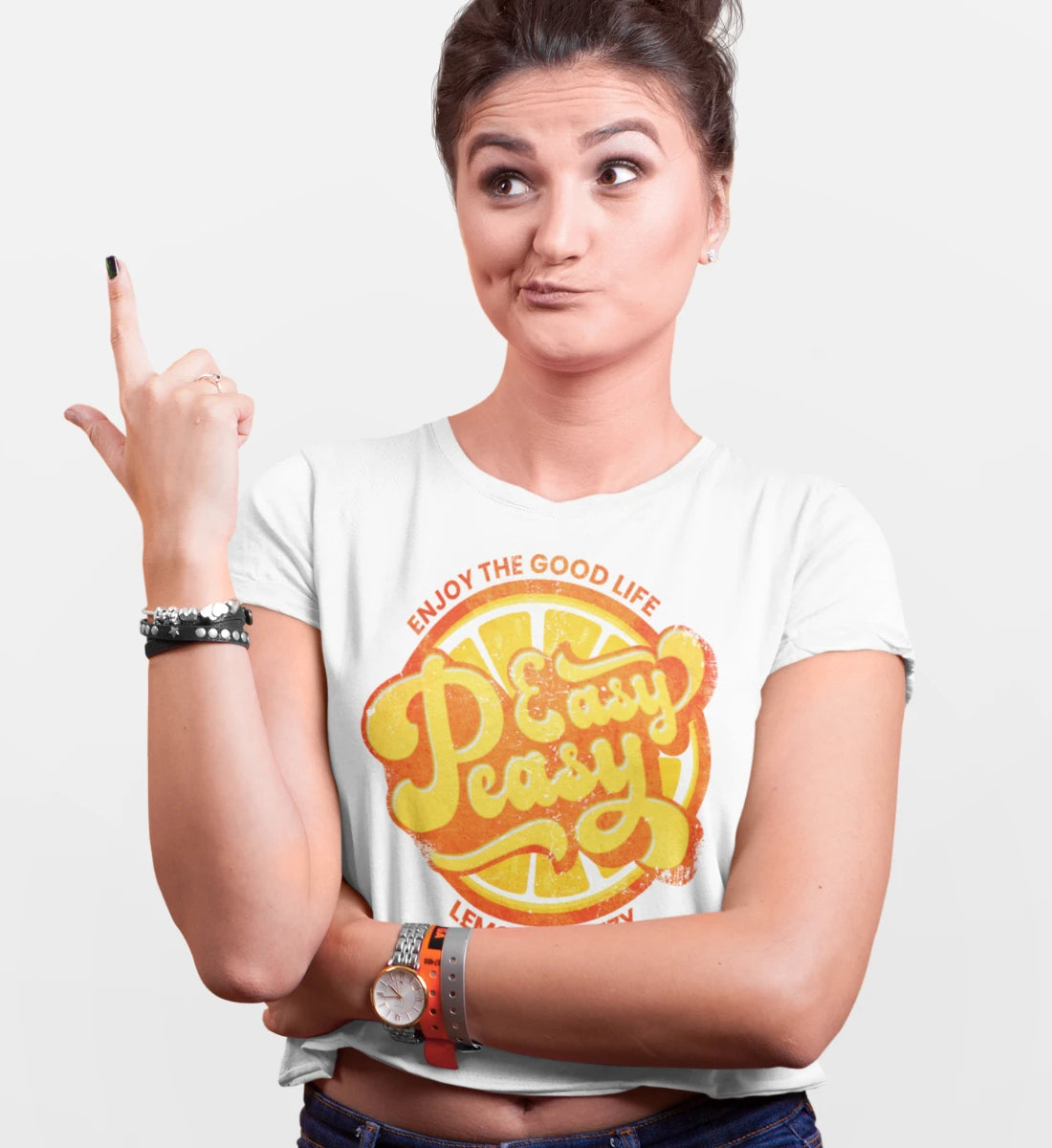 Easy Peasy Lemon Squeezy - Enjoy The Good Life - Damen Organic Crop Top