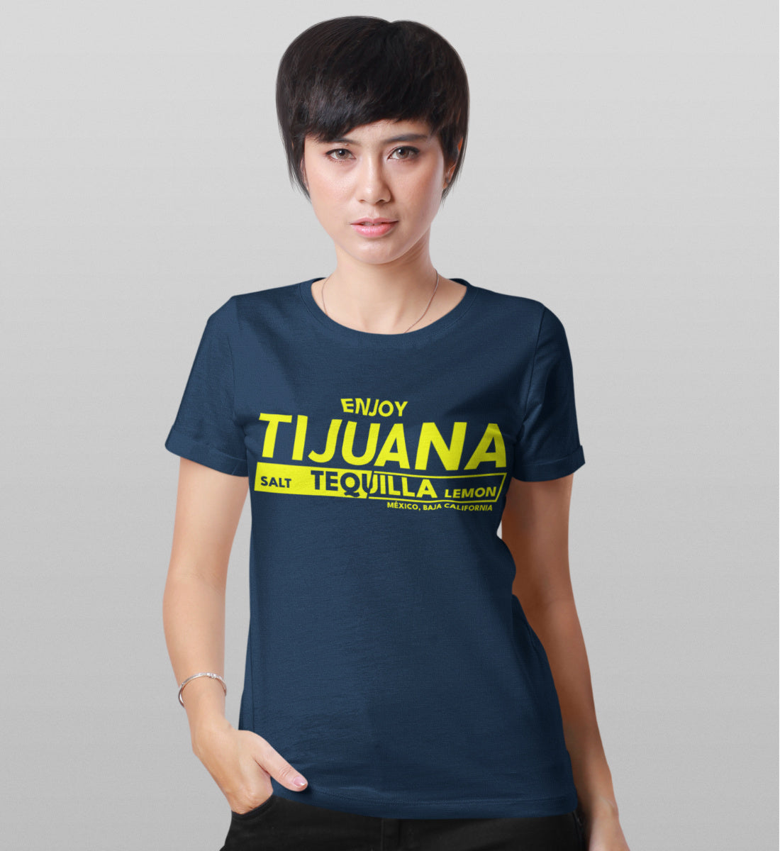 Enjoy Tijuana Salt Tequilla Lemon - Damen Premium Organic Shirt