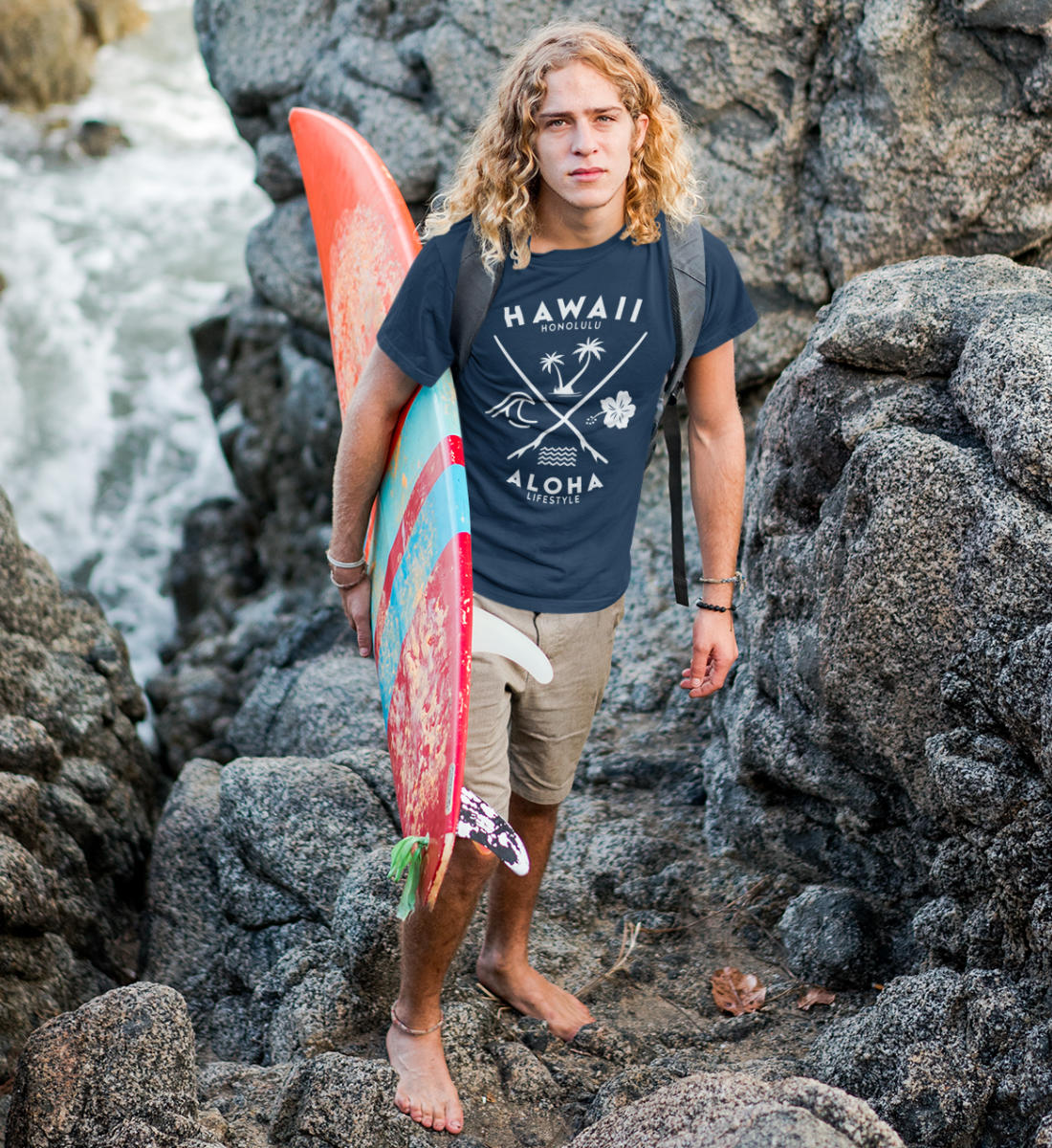 Hawaii Honolulu Surfer Style Aloha Lifestyle - Herren Premium Organic Shirt