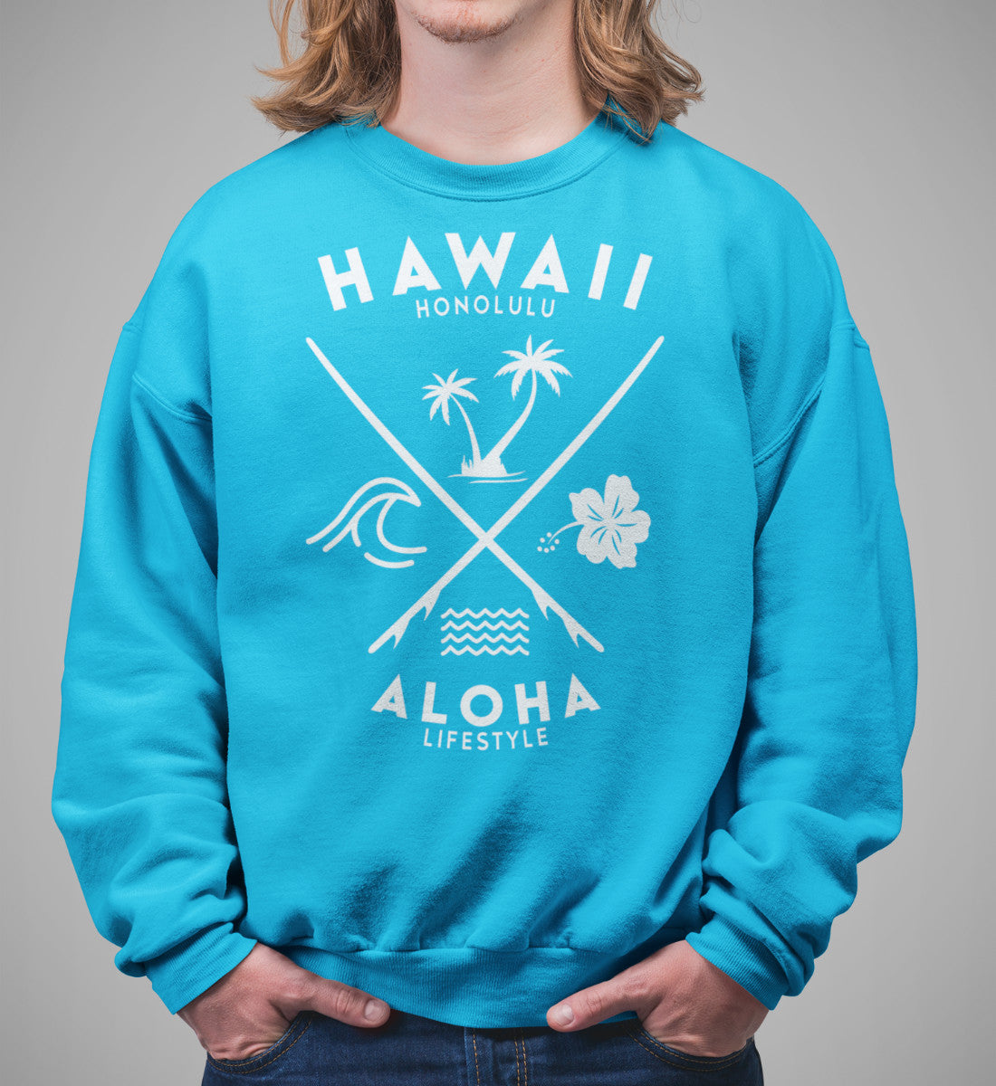 Hawaii Honolulu Surfer Style Aloha Lifestyle - Unisex Organic Sweatshirt ST/ST