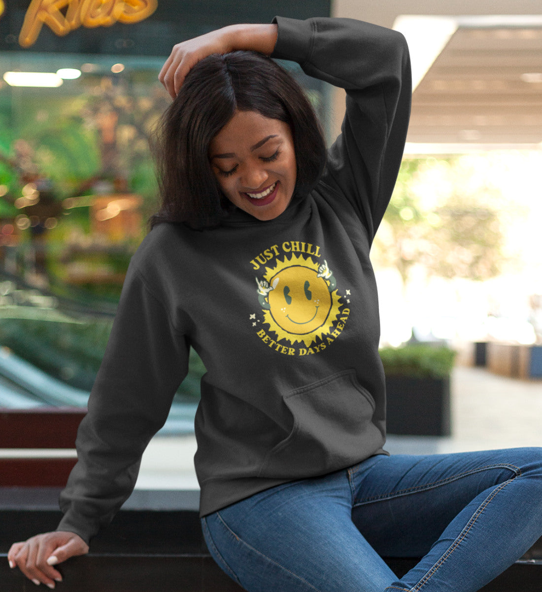 Just Chill - Better Days Ahead - Damen Organic Hoodie ST/ST