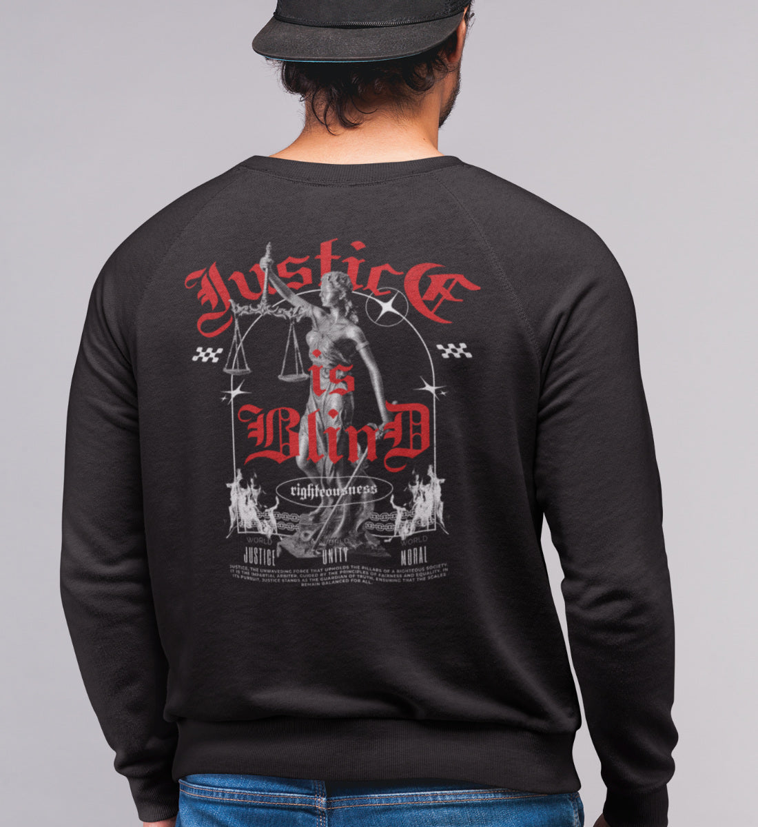 Justice is Blind - Streetwear - Unisex Organic Sweatshirt ST/ST