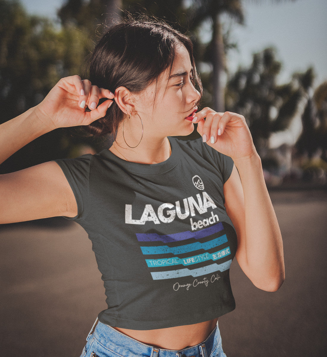 Laguna Beach Tropical Lifestyle - Damen Organic Crop Top