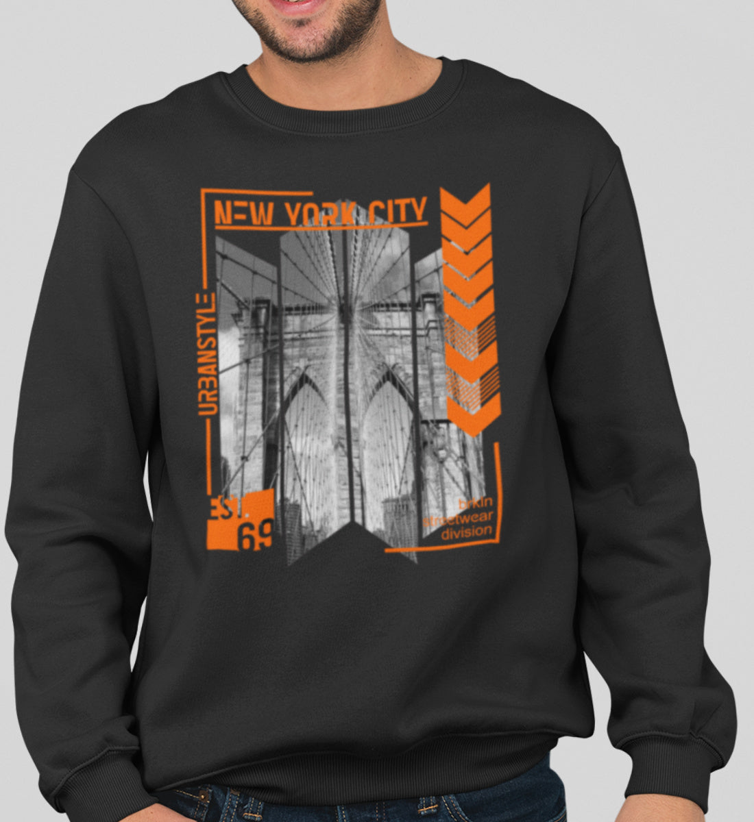 New York City Brooklyn Bridge - Unisex Organic Sweatshirt ST/ST