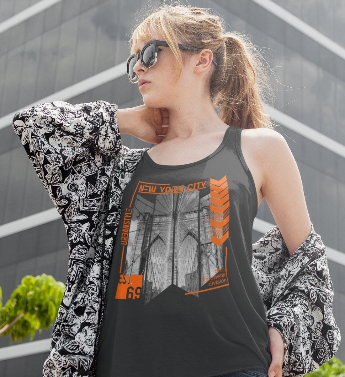 New York City Brooklyn Bridge - Damen Premium Organic Tanktop ST/ST