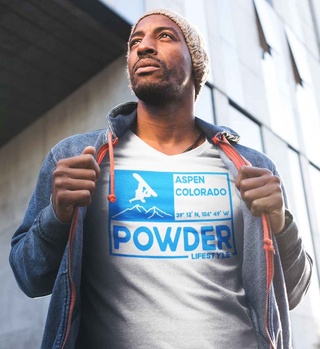 Powder Snow Lifestyle Aspen Colorado - Herren Premium Organic Shirt
