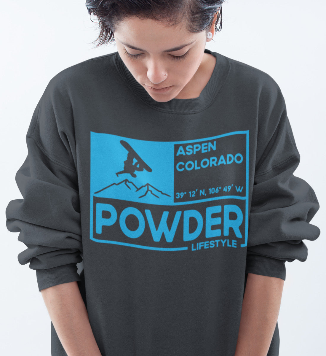 Powder Snow Lifestyle Aspen Colorado - Unisex Organic Sweatshirt ST/ST