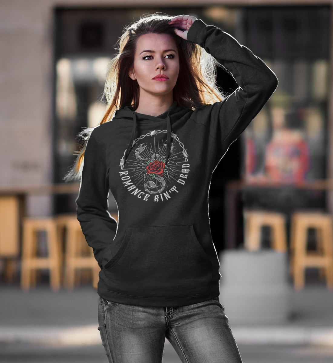 Romance Ain't Dead - Scorpion & Rose - Damen Organic Hoodie ST/ST